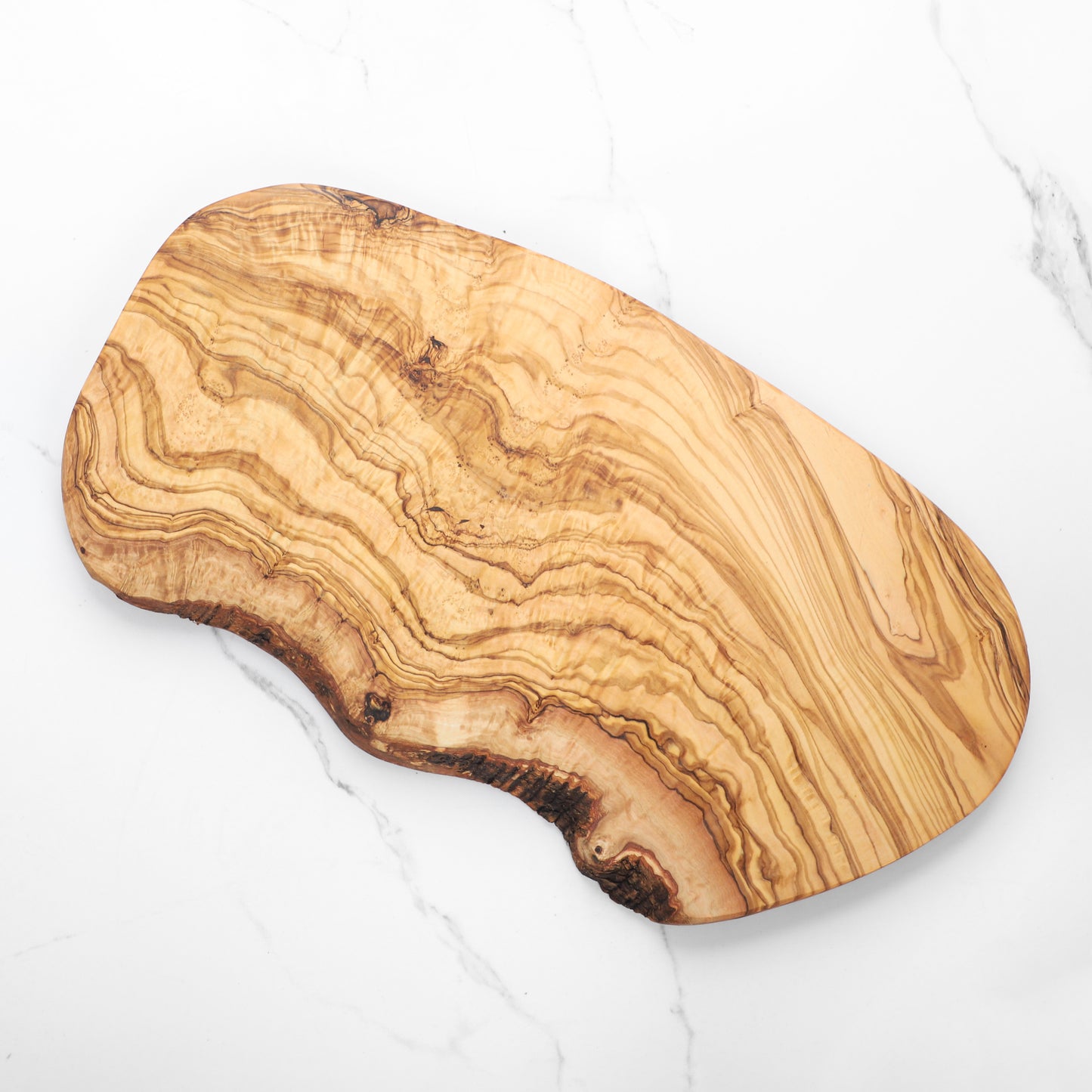 Handmade Olive Wood Cutting Board with Rustic Natural Edges