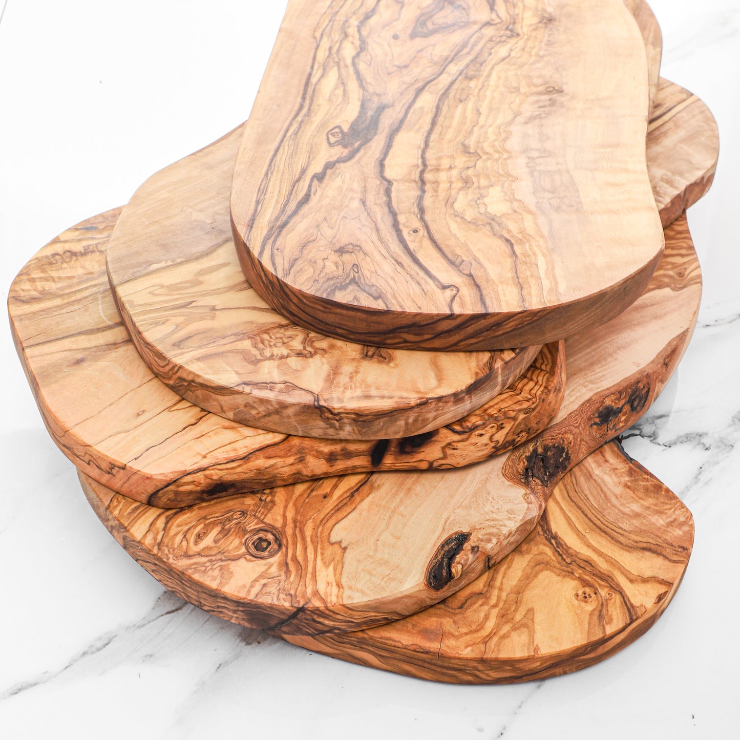 Handmade Olive Wood Cutting Board with Rustic Natural Edges