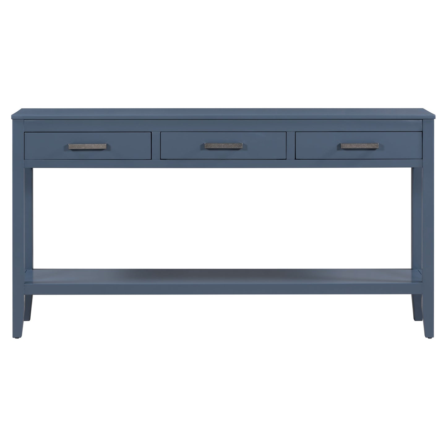 Contemporary Navy Blue 3-Drawer Console Table with Shelf – Entrance Table