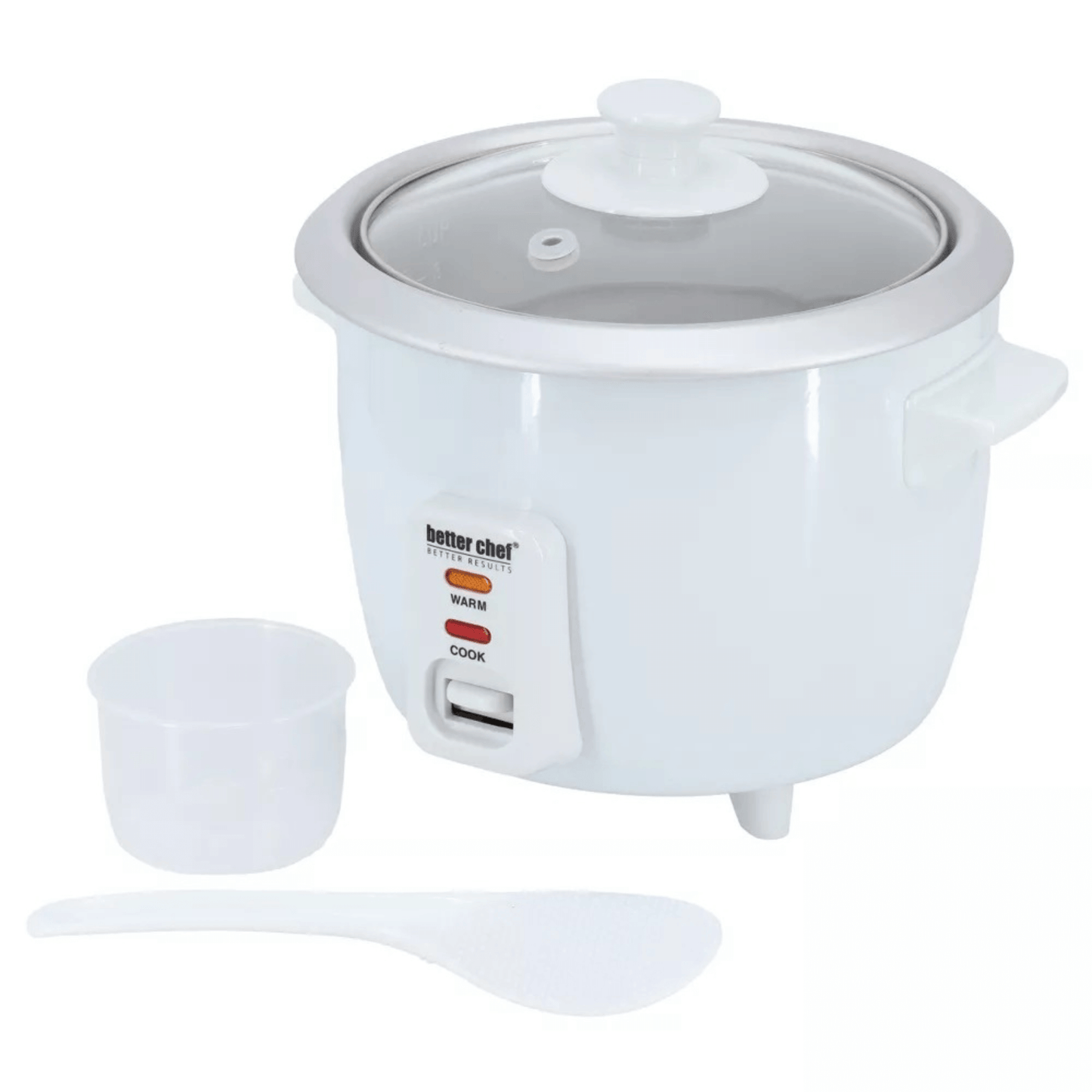 3-Cup Rice Cooker (6 Cups Cooked) with Paddle and Measuring Cup