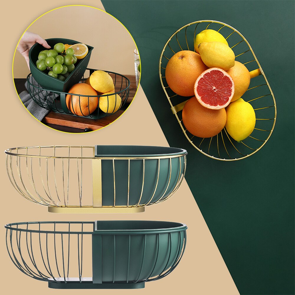 Metal Hollowed-Out Fruit and Vegetable Basket