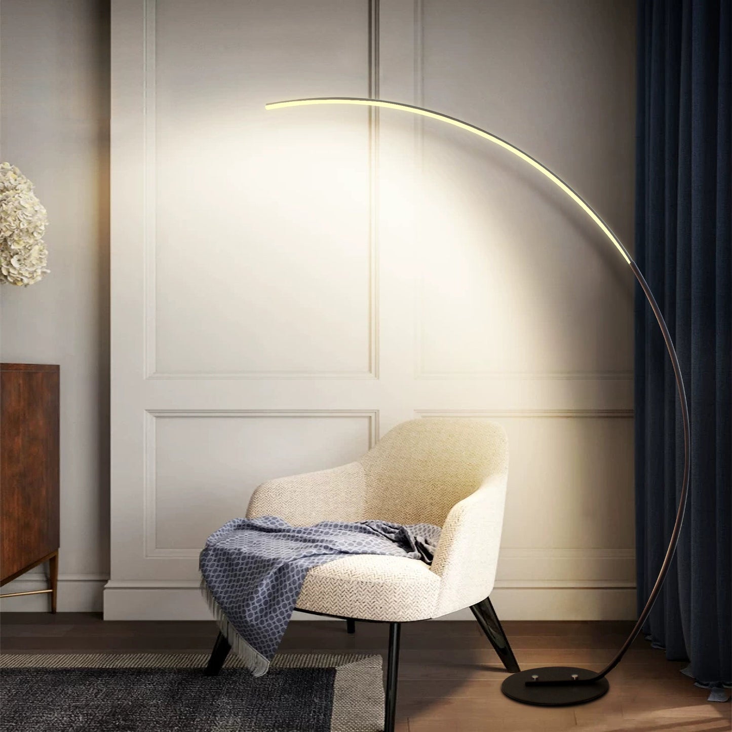 RGBW Modern Curve Floor Lamp with Remote Control