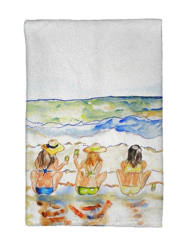 Decorative Kitchen Towel - Betsy Drake KT608 Bottoms Up Kitchen Towel, Beach Party Design