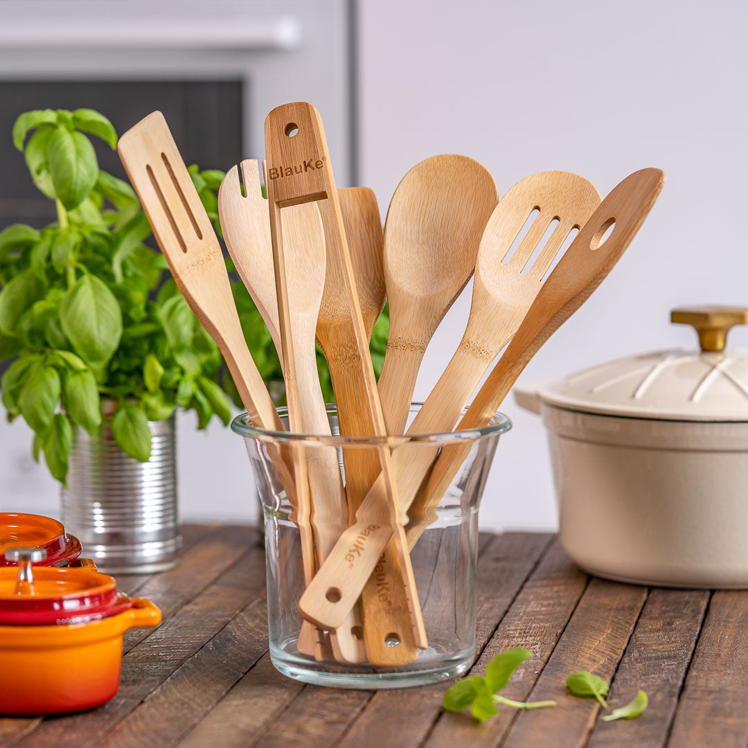 Premium 7-Piece Bamboo Kitchen Utensil Set – Durable & Eco-Friendly