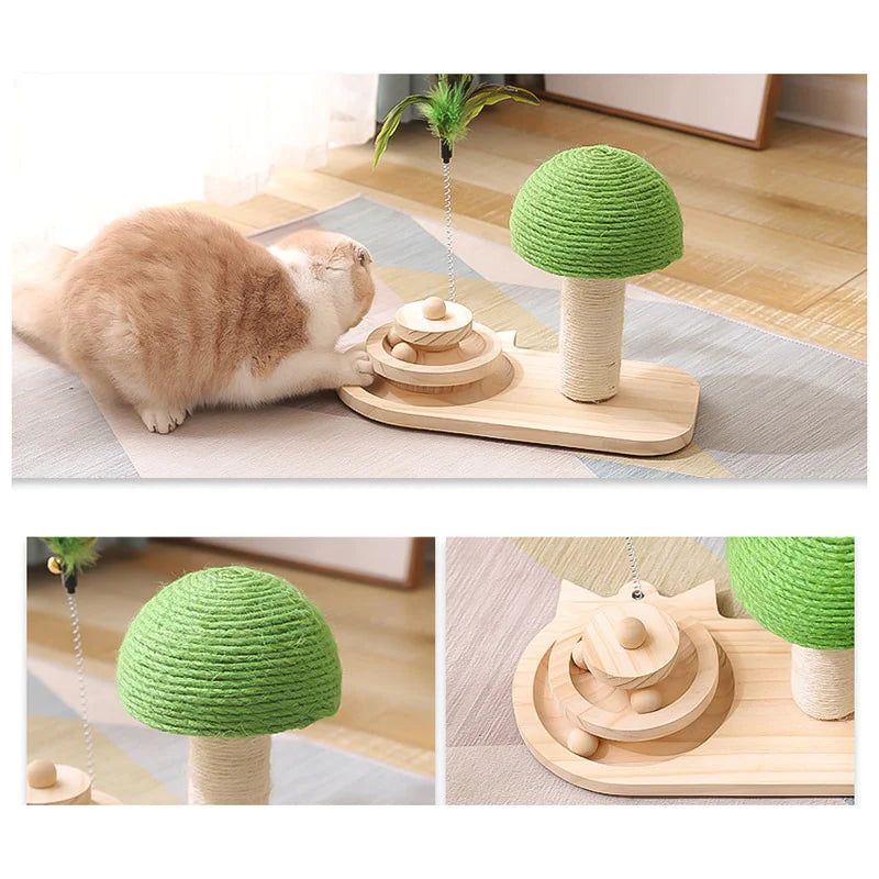 Pet Tree Scratching Post with Interactive Toy