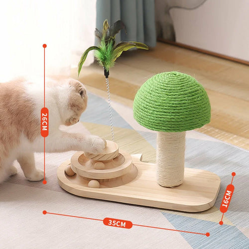 Pet Tree Scratching Post with Interactive Toy