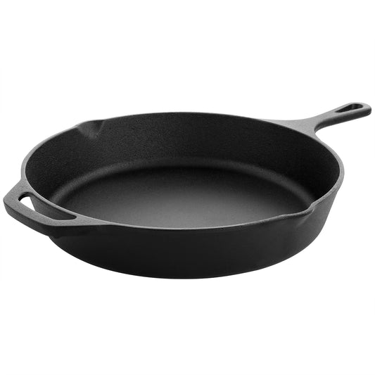 MegaChef 12-Inch Preseasoned Cast Iron Frying Pan – Black