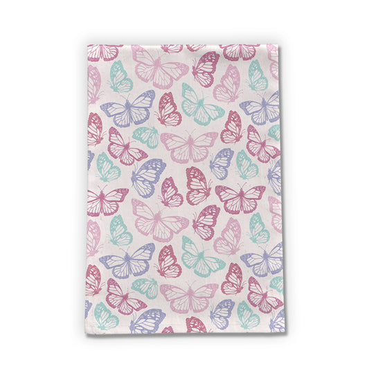 Pink Butterfly Cotton Tea Towel