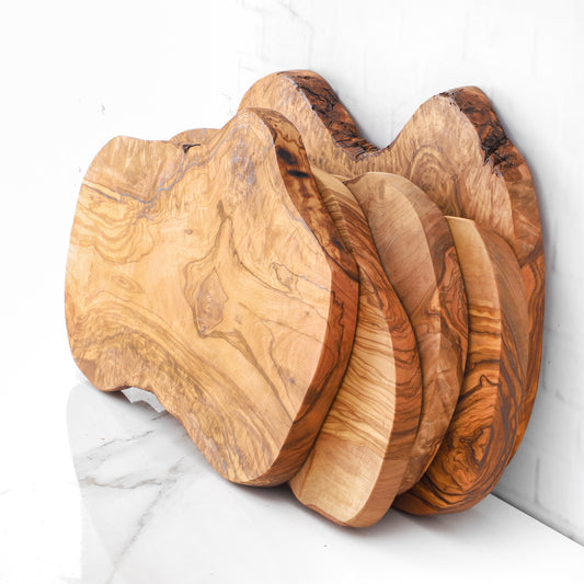 Handmade Olive Wood Cutting Board with Rustic Natural Edges