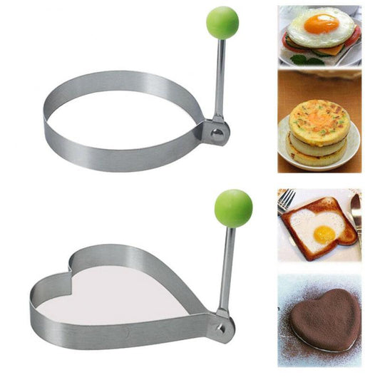 Stainless Steel 5-Piece Egg and Pancake Mold Set – Fun Shapes for Perfect Breakfasts